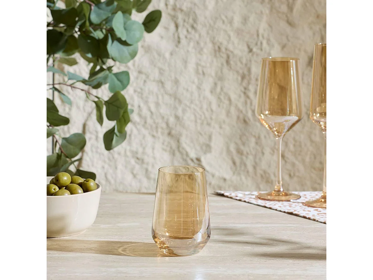 Lot de 4 Verres à Eau "Ambre" 41cl Ambre