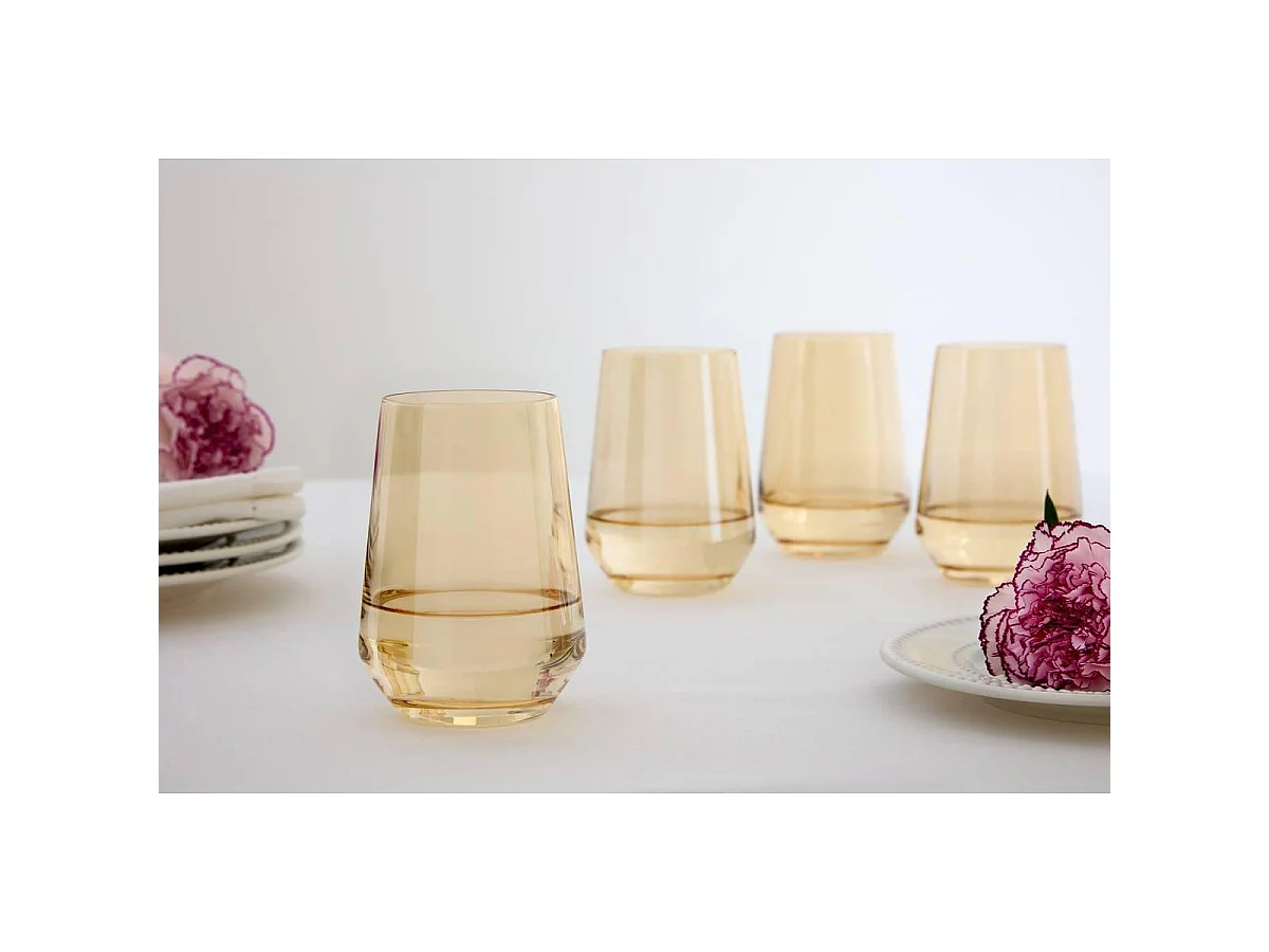 Lot de 4 Verres à Eau "Ambre" 41cl Ambre