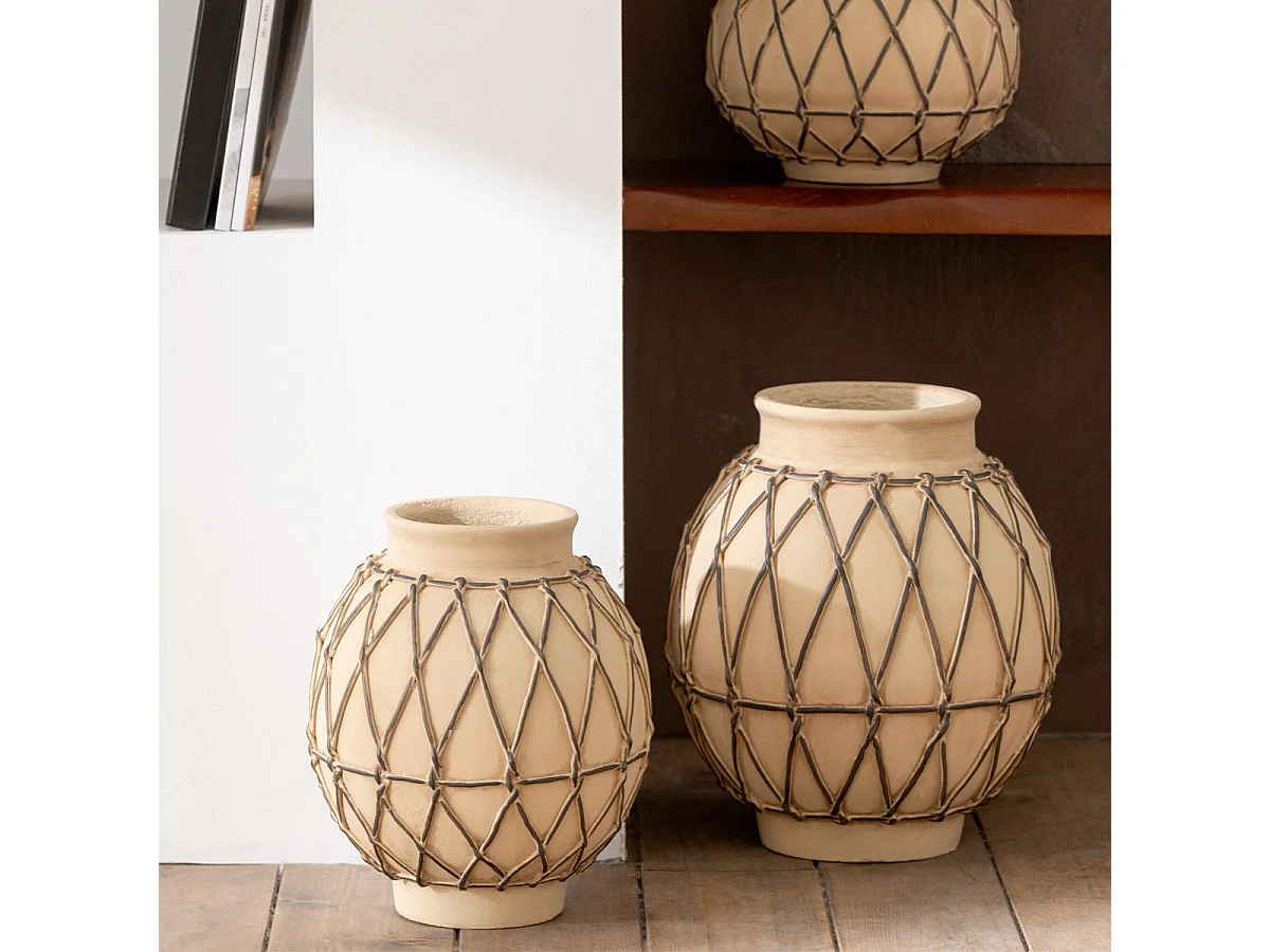 Cache-Pot en Ciment "Berbere" 35cm Beige
