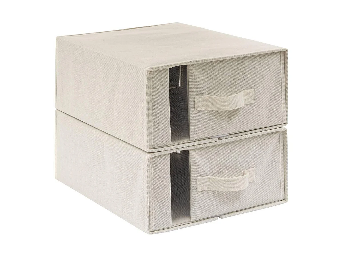 Lot de 2 Housses de Rangement "Dressy" 41cm Beige