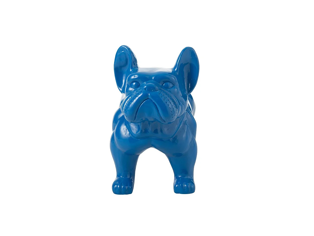 Statue Déco "Bulldog" 88cm Bleu