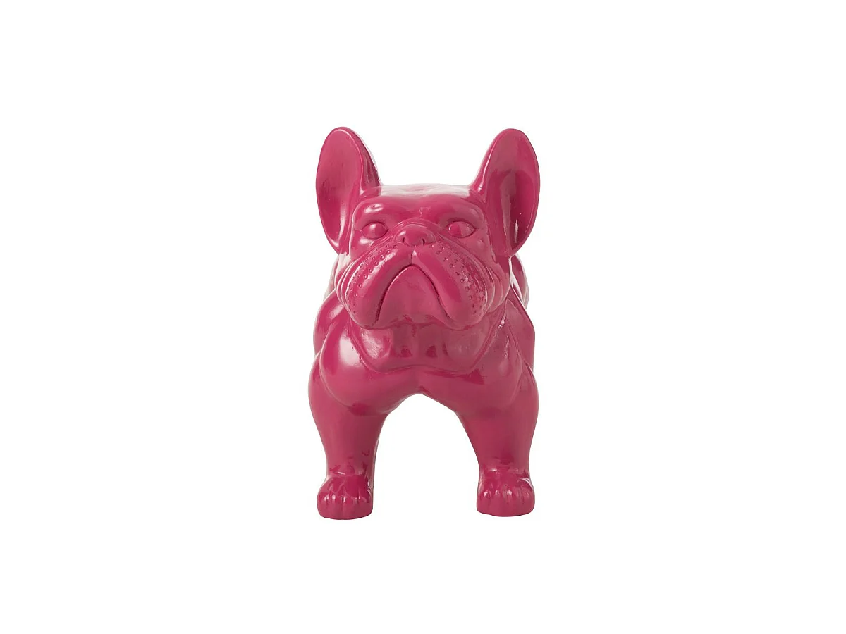 Statue Déco "Bulldog" 88cm Fuchsia