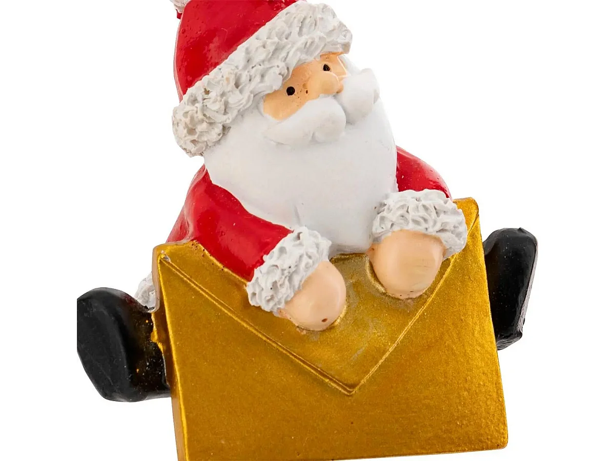Sujet de Noël Père-Noël "Lettre" 6cm Multicolore