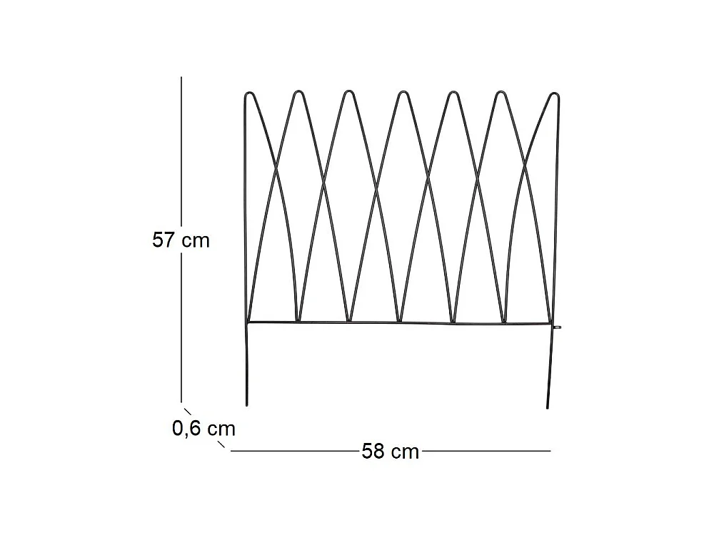 Bordure de jardin en métal  58 x 0.6 x 57 cm Vagues