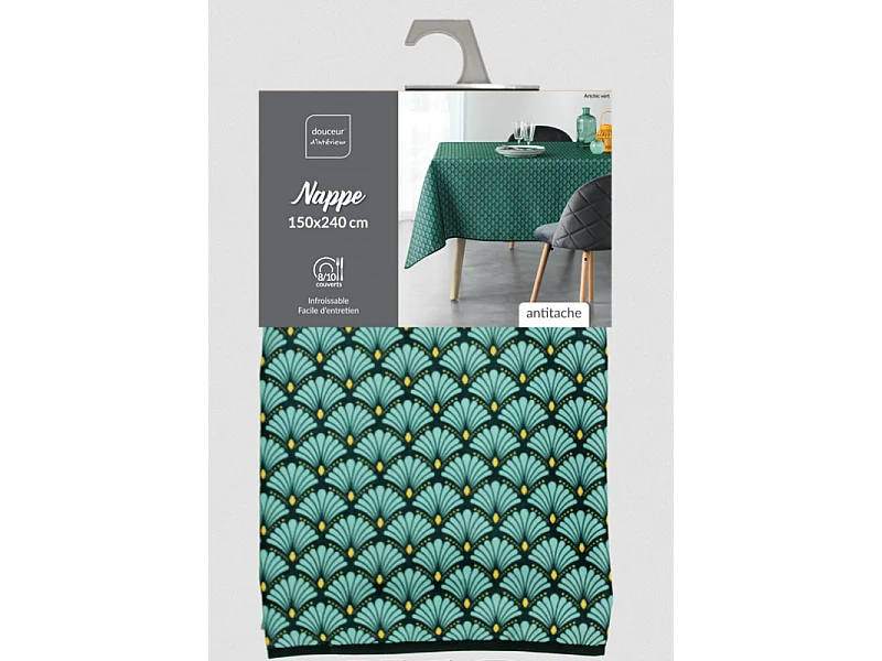 Nappe Imprimée "Art Chic" 150x240cm Vert