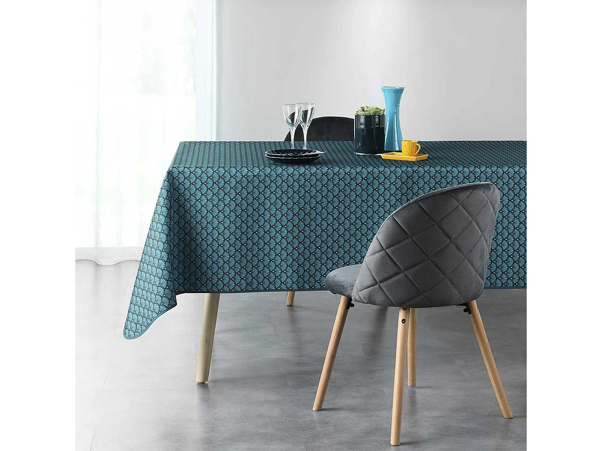 Nappe Imprimée "Art Chic" 150x240cm Bleu