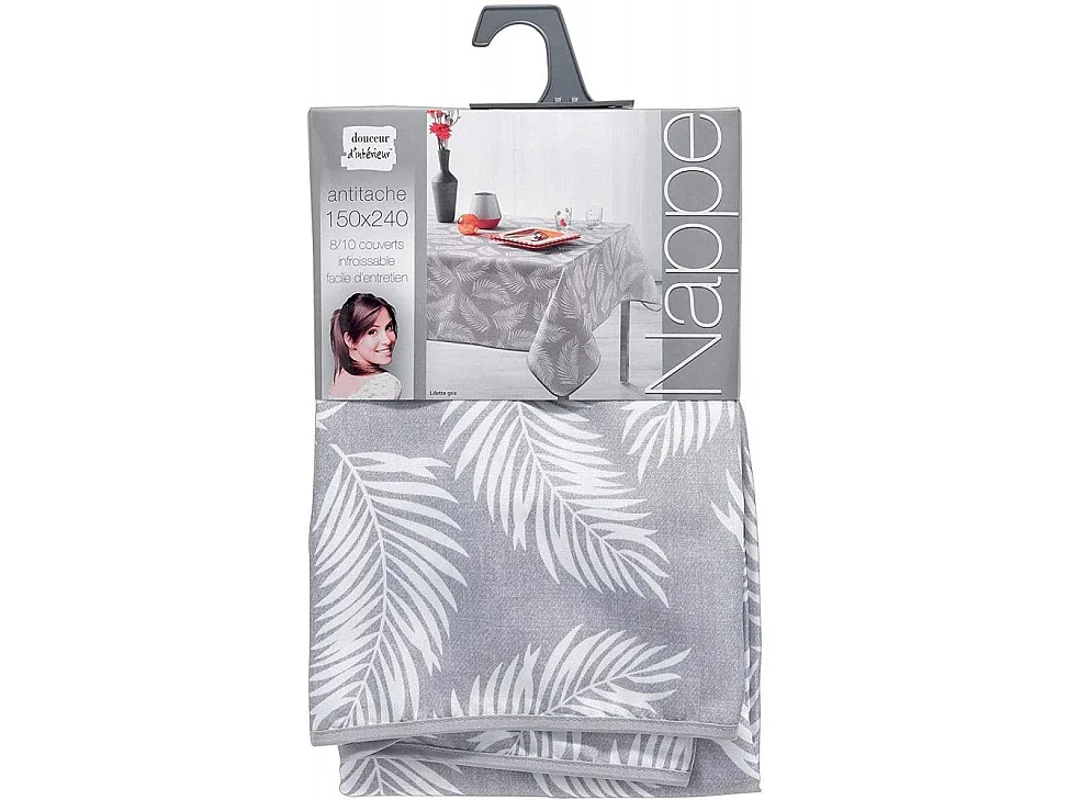 Nappe Déco Imprimée "Lifette" 150x240cm Gris