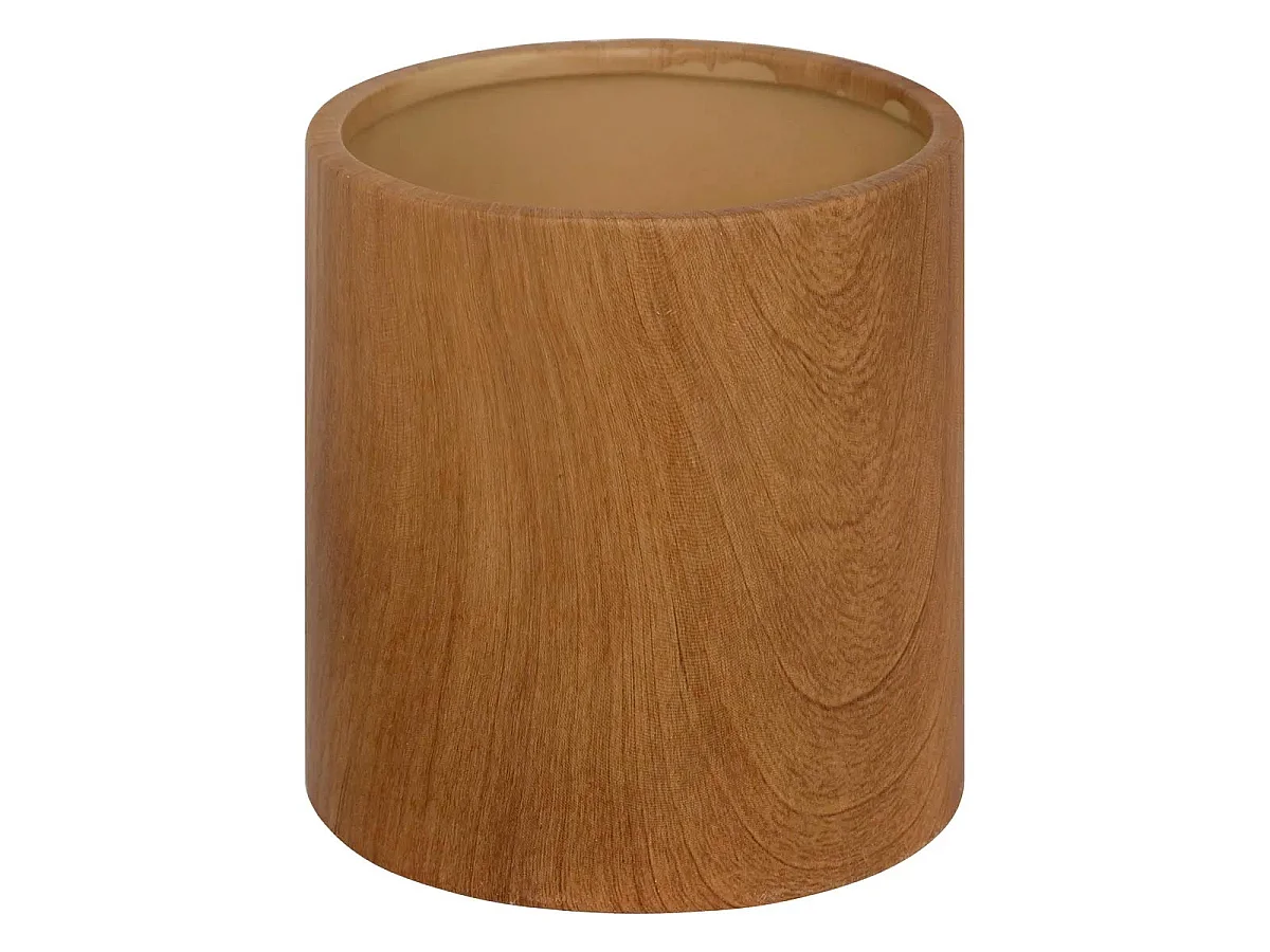 Lot de 2 Cache-Pots Effet Bois "Soa" 14cm Naturel