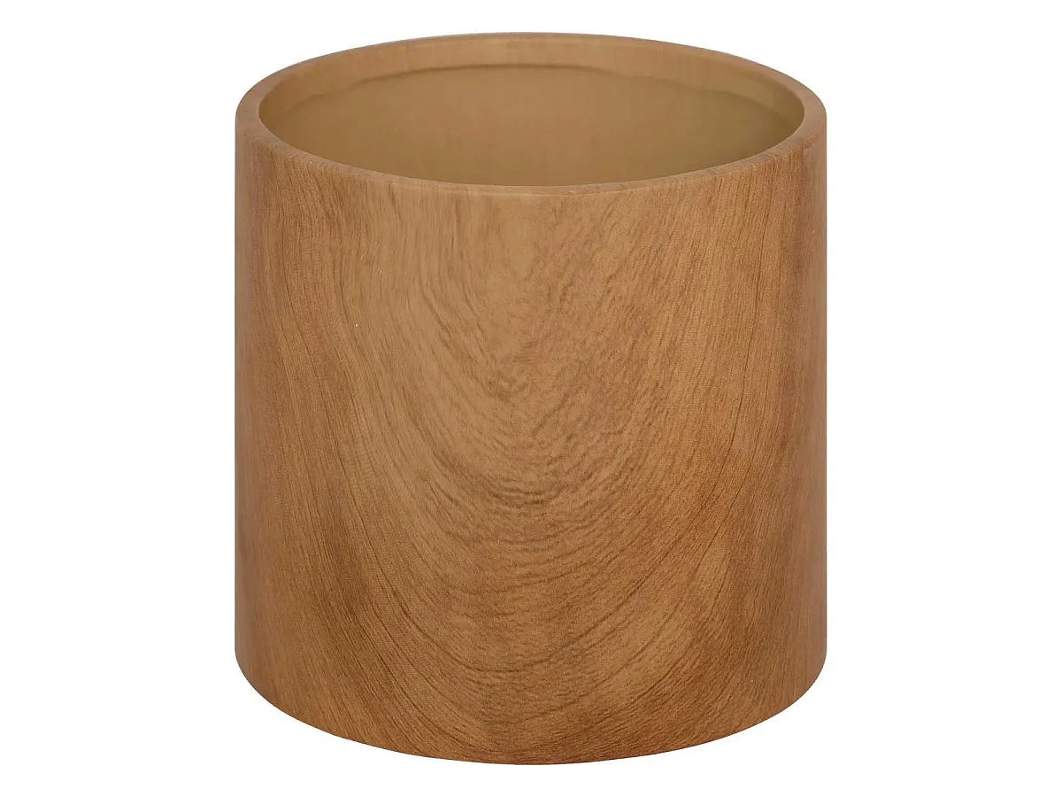 Lot de 2 Cache-Pots Effet Bois "Soa" 14cm Naturel