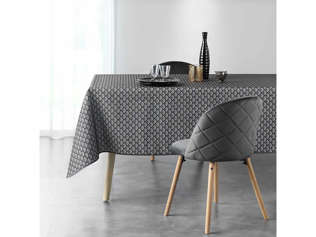 Nappe Imprimée "Art Chic" 150x240cm Anthracite