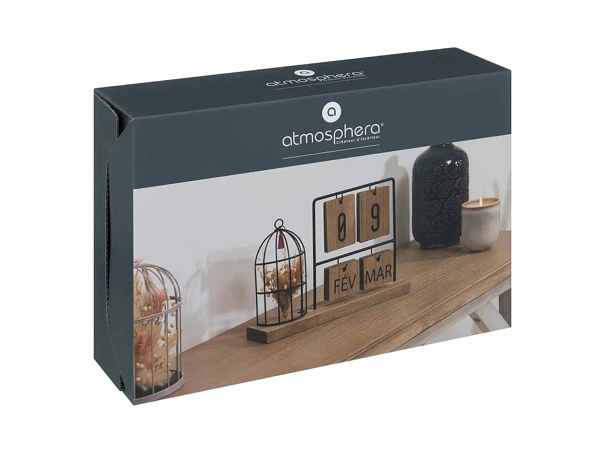 Calendrier en Bois "Preston" 29cm Naturel