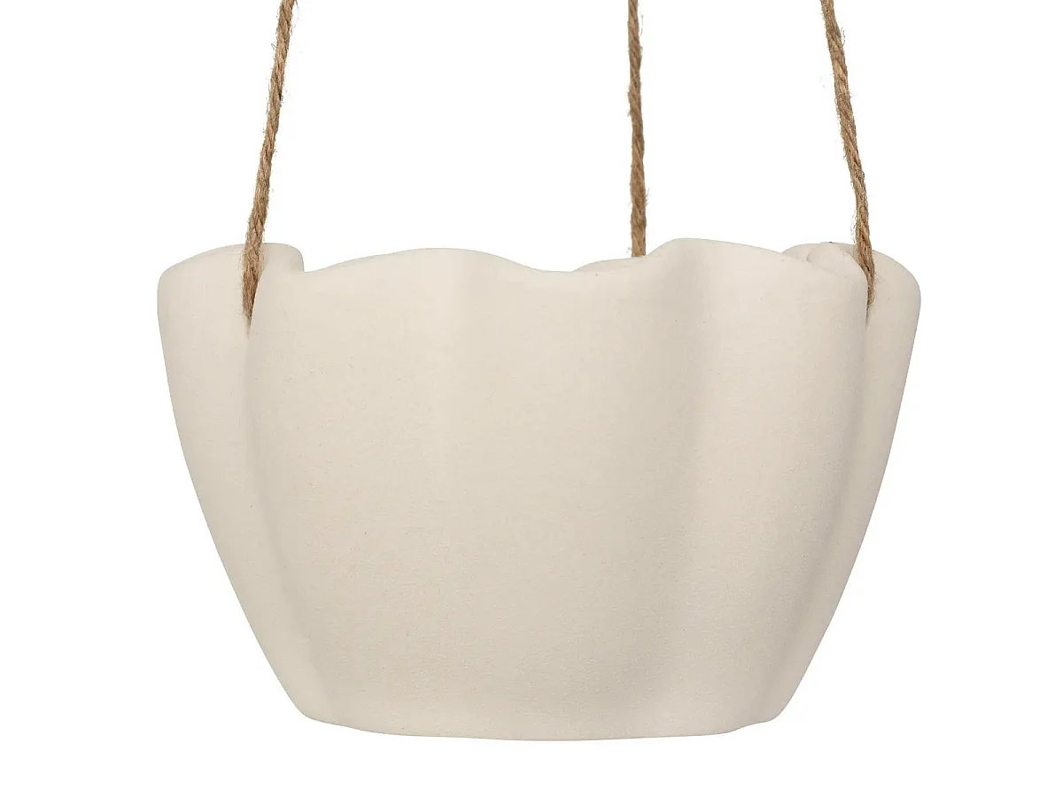 Cache-Pot Suspendu "Wild Romance" 17cm Blanc