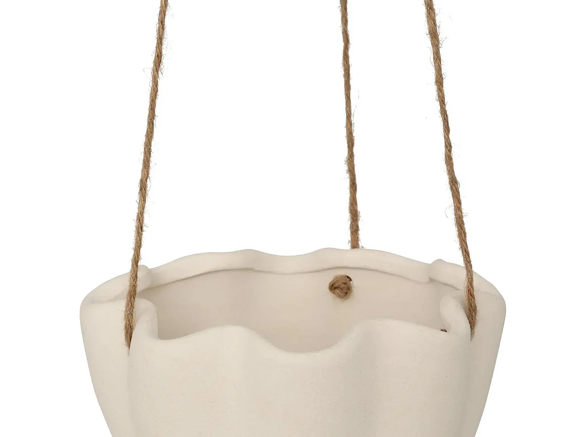 Cache-Pot Suspendu "Wild Romance" 17cm Blanc