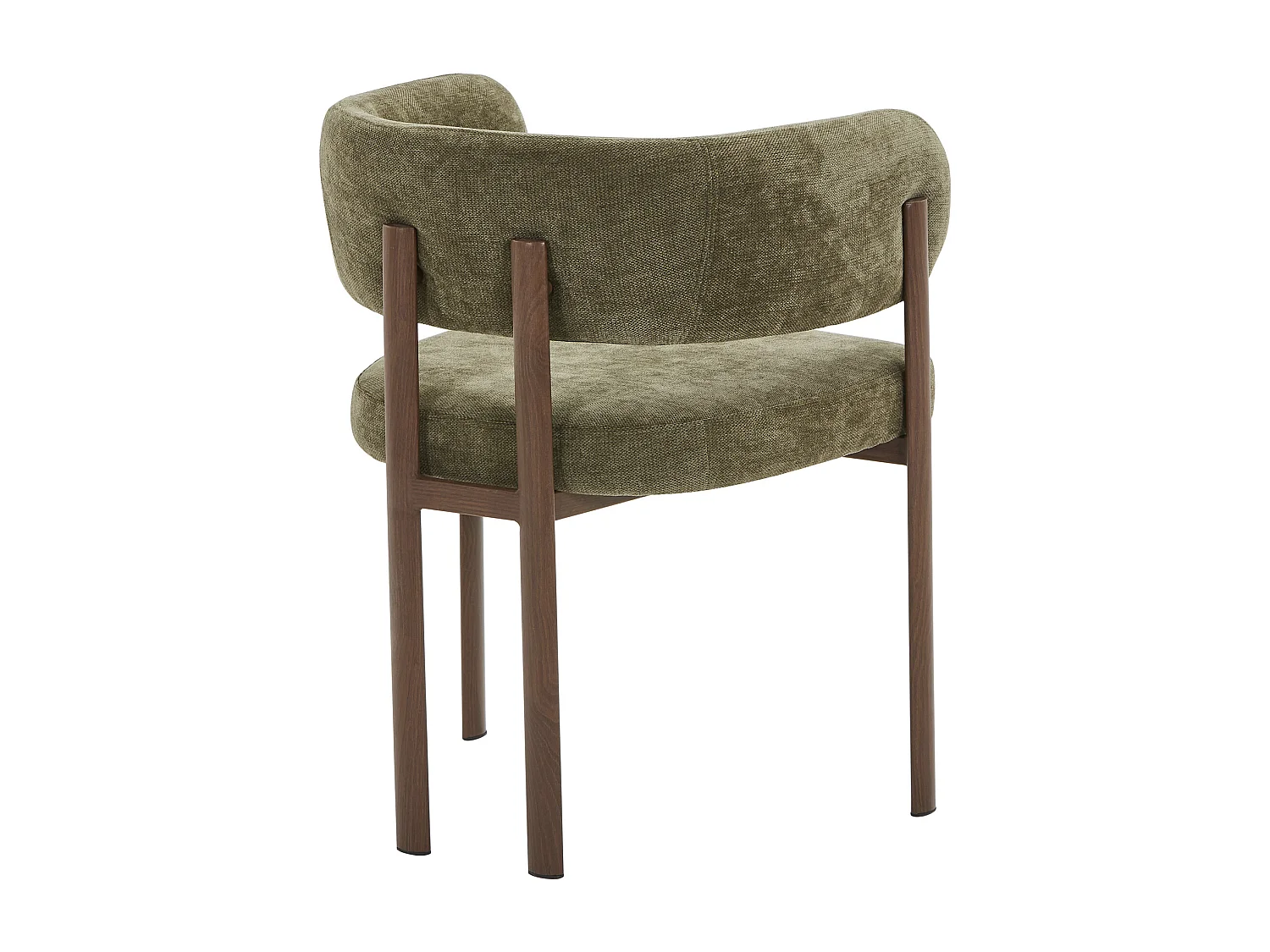 Lot de 6 chaises en tissu et métal effet bois - Vert et Naturel foncé - CIBARO
