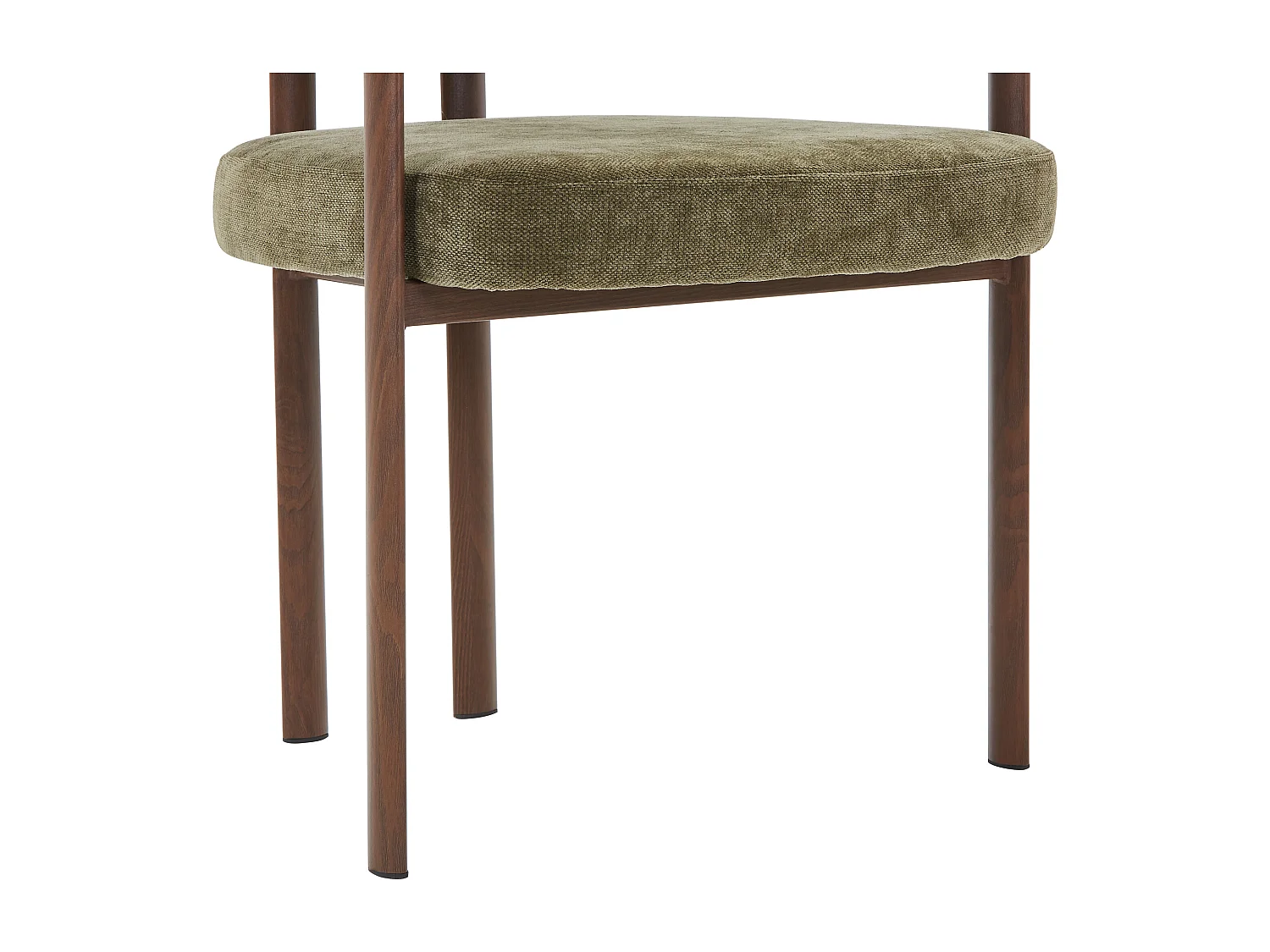 Lot de 6 chaises en tissu et métal effet bois - Vert et Naturel foncé - CIBARO