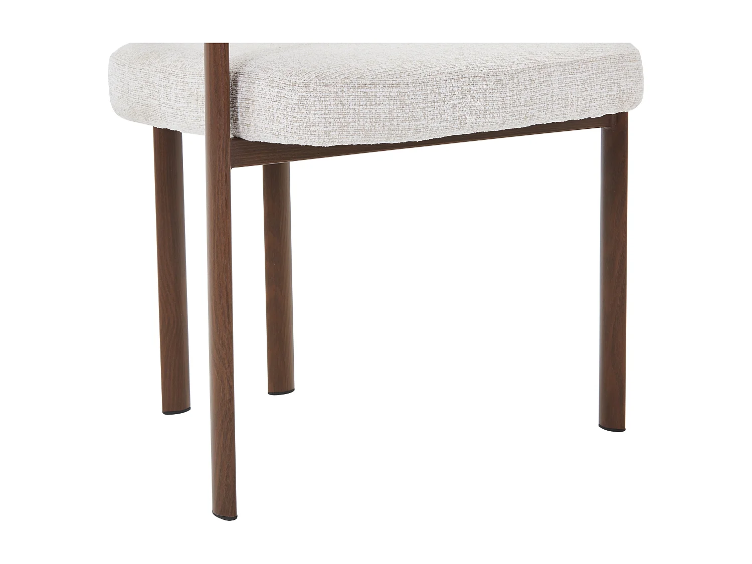 Lot de 6 chaises en tissu tweed et métal effet bois - Beige et Naturel foncé - CIBARO