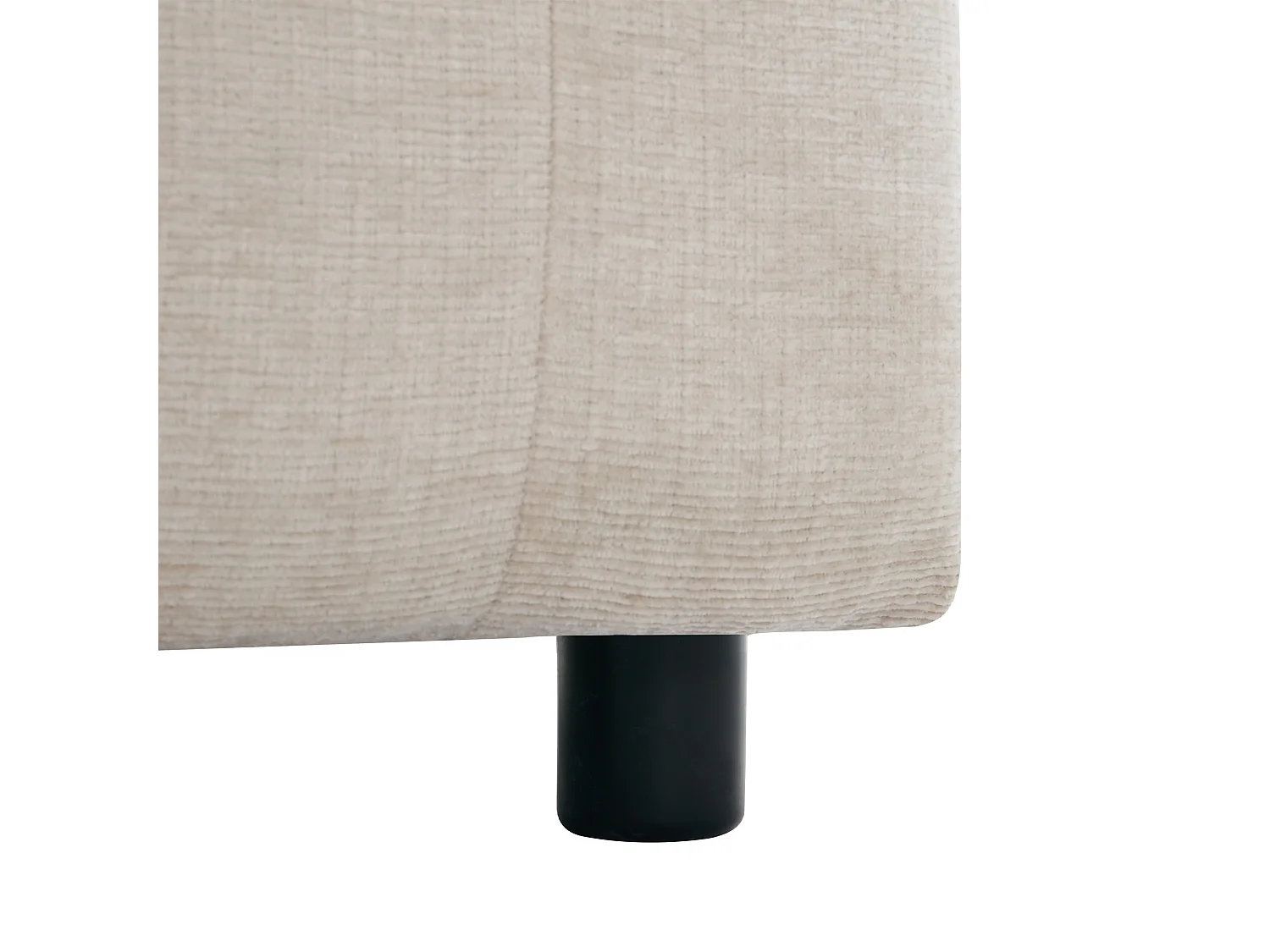 Canapé d'angle modulable 3 places L avec pouf de rangement amovible et 2 coussins - Ressorts ensachés, soutien lombaire - Chenille - Beige