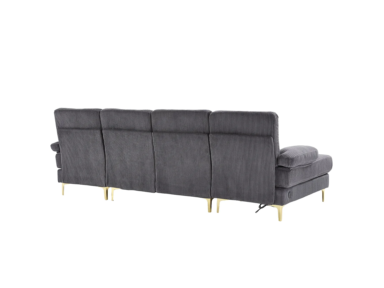Canapé d'angle en U - Spacieux espace d'assise en forme de U avec dossier ergonomique et coussins d'assise profonds -  LED intégré et port USB - Velours - Gris