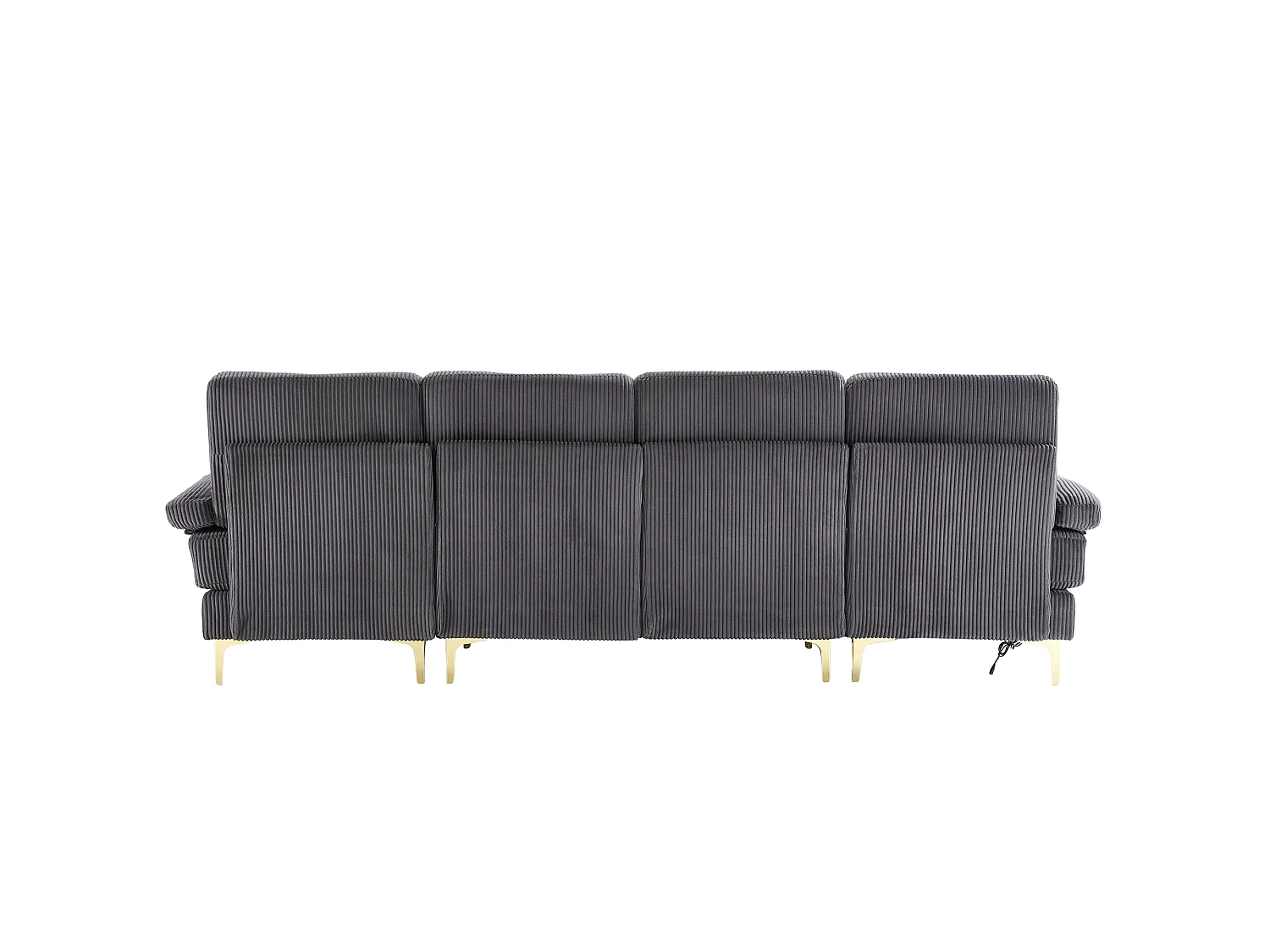 Canapé d'angle en U - Spacieux espace d'assise en forme de U avec dossier ergonomique et coussins d'assise profonds -  LED intégré et port USB - Velours - Gris