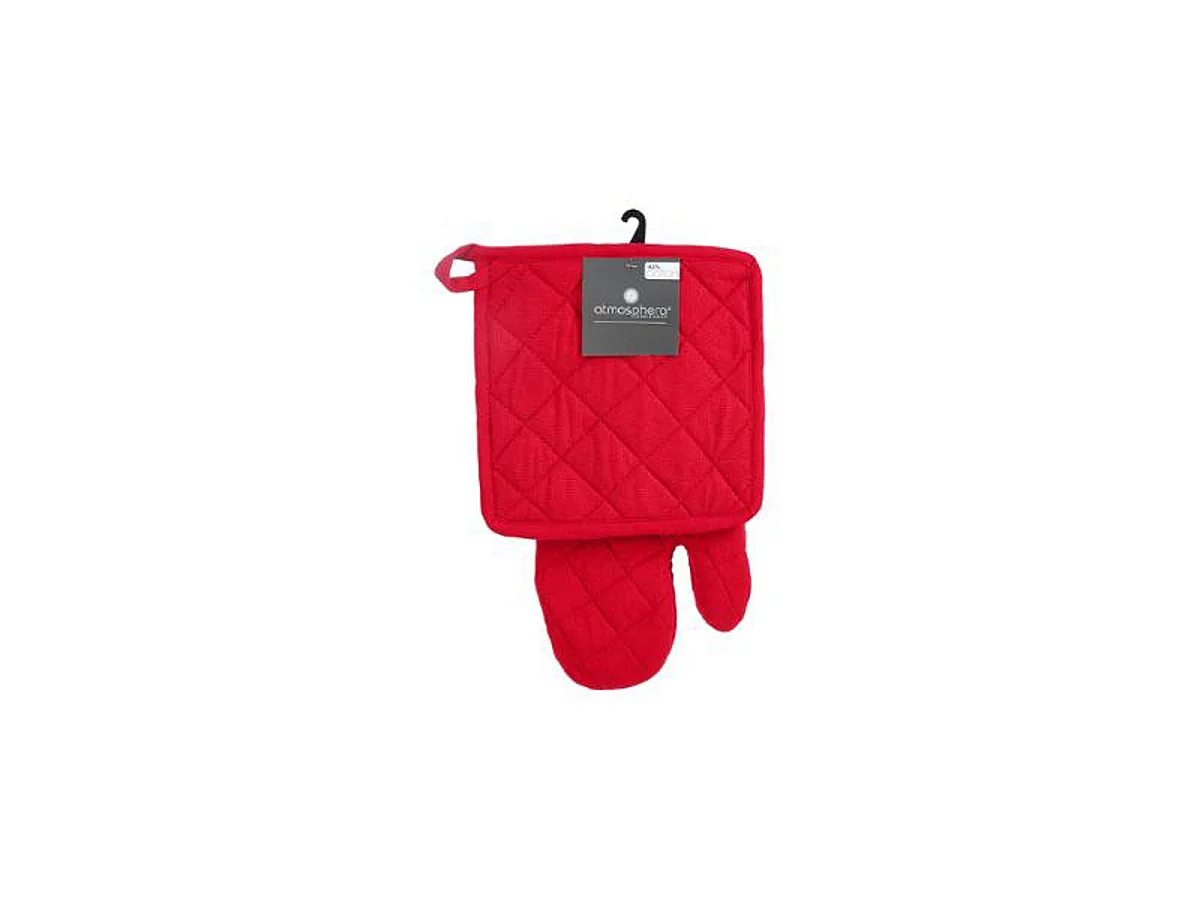 Gant & Manique de Cuisine "Coton" 33cm Rouge