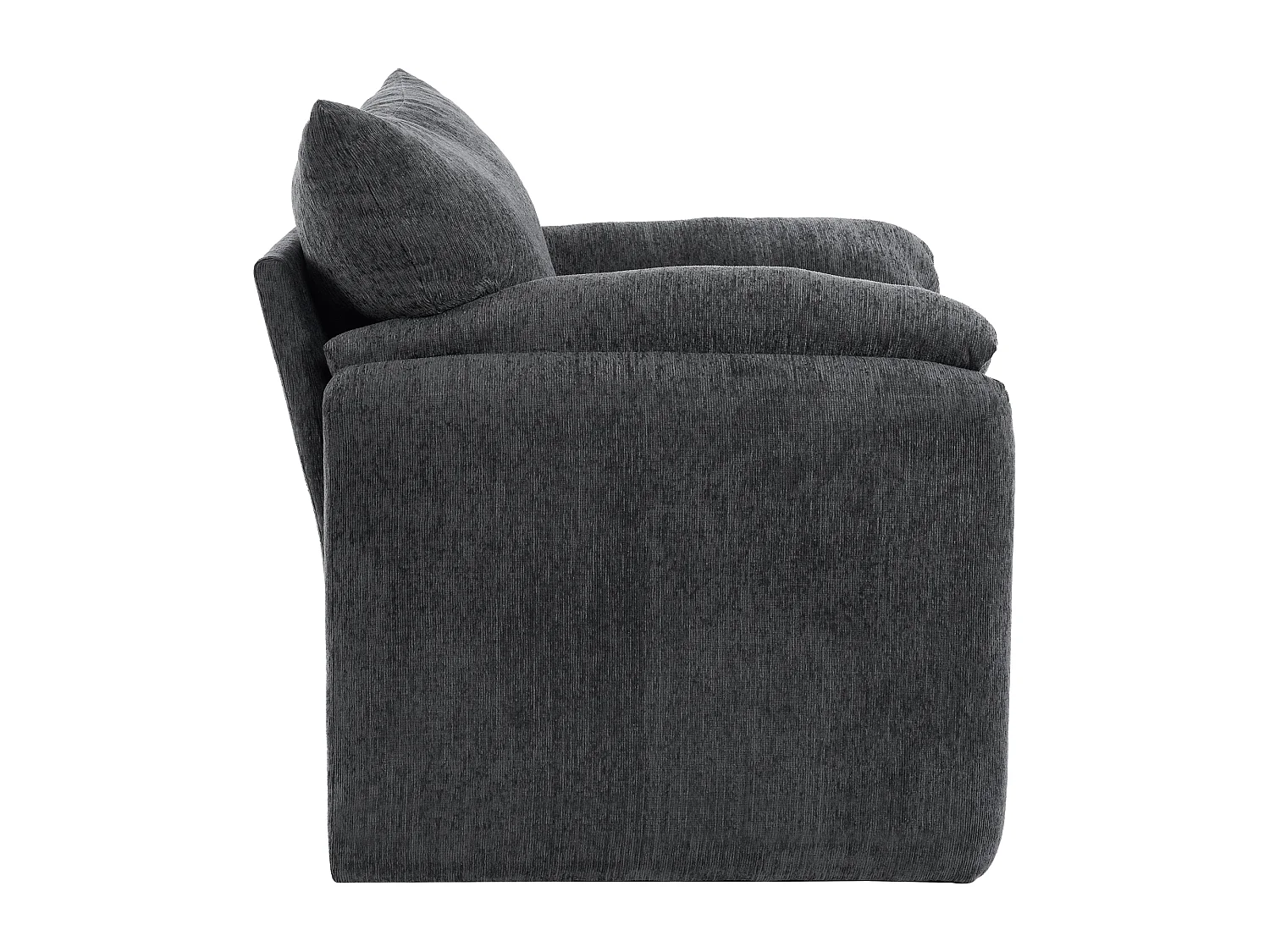 Fauteuil – 1-Zits Oversized Chenille Fauteuil – Hoge Elastische Schuimvulling en Pocketveren – Massief Hout en IJzer Frame – Grijs