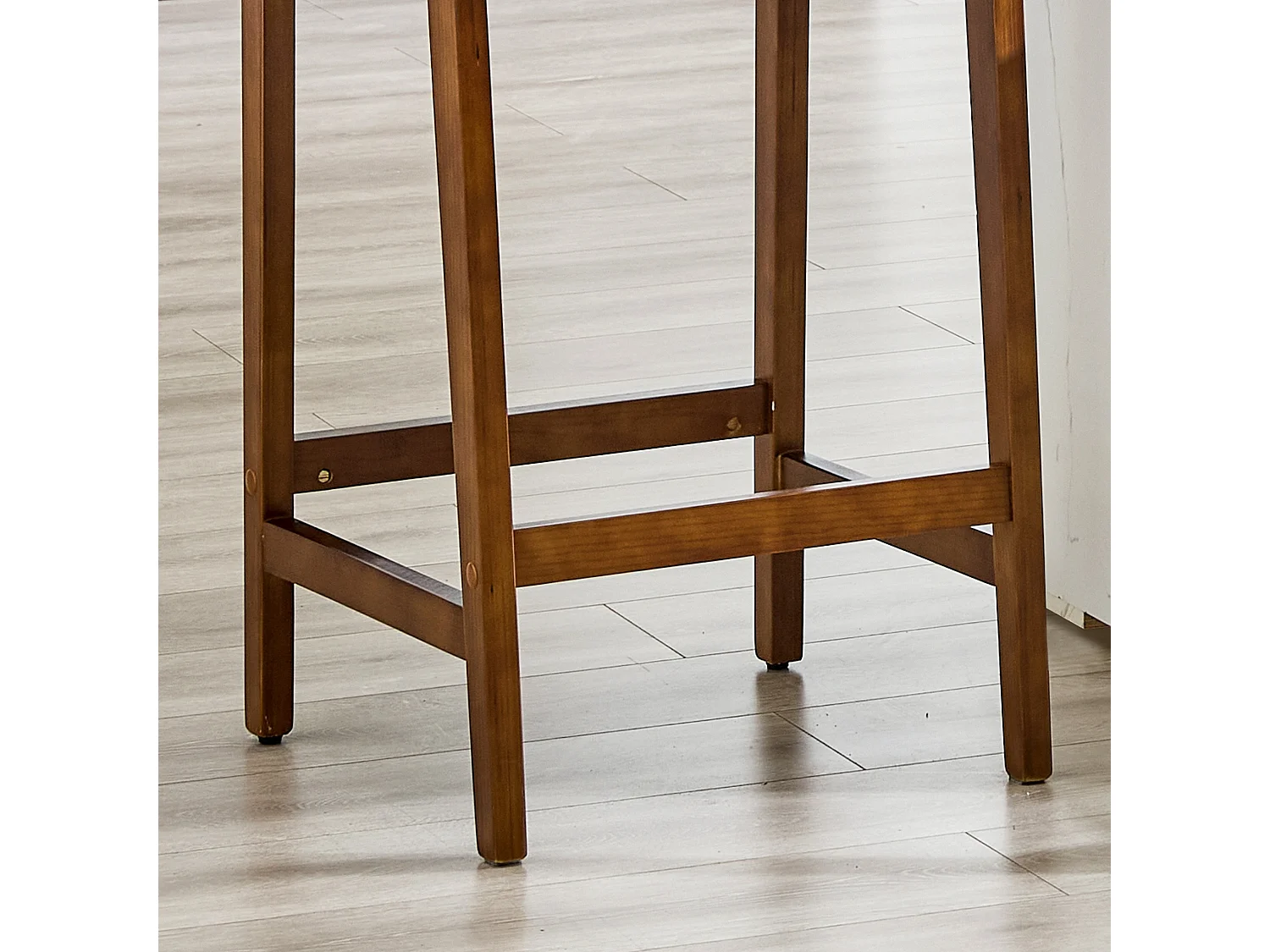 Lot de 2 tabourets de bar en papier corde avec dossier et pieds en bois 64.5 cm