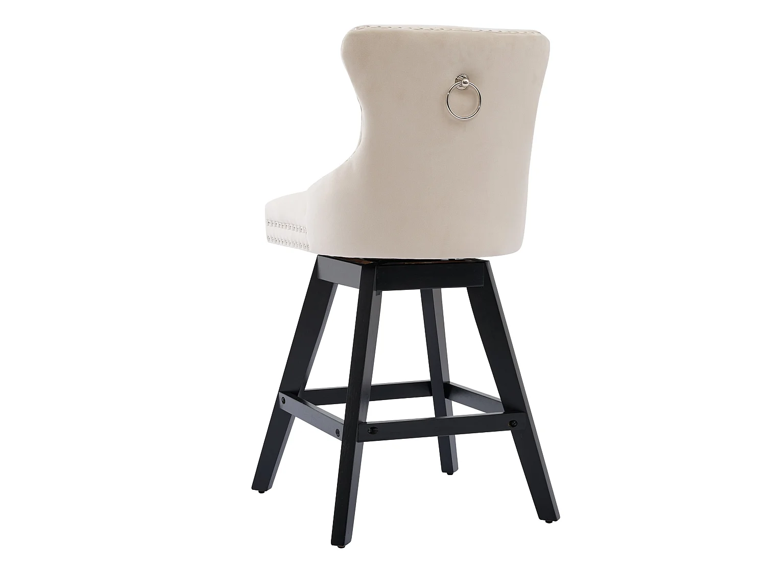 Set van 2 fluwelen barkrukken met wingback rugleuning en draaibare zitting 65 5 cm