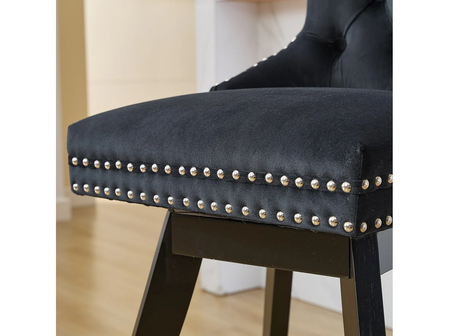 Set van 2 fluwelen barkrukken met wingback rugleuning en draaibare zitting 65 5 cm