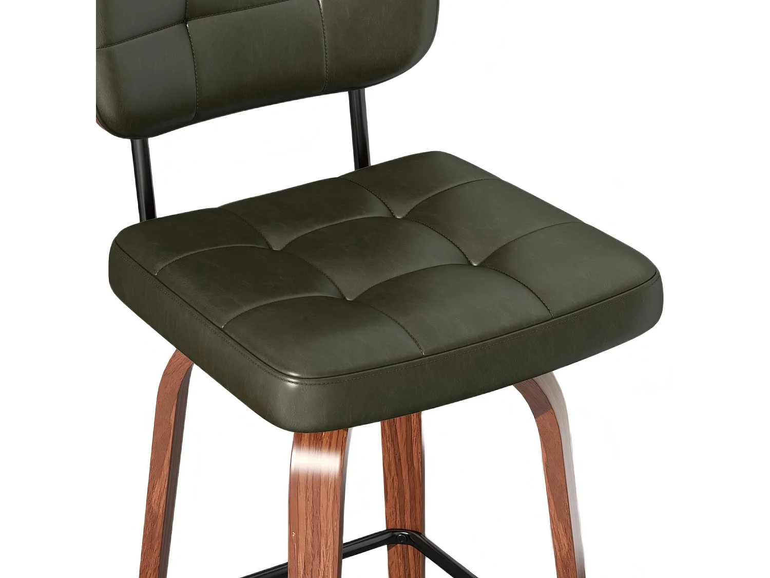 Lot de 2 tabourets de bar pivotants à 360 degrés avec assise rembourrée et repose-pied intégré pour îlots de cuisine, bars à domicile et salles à manger