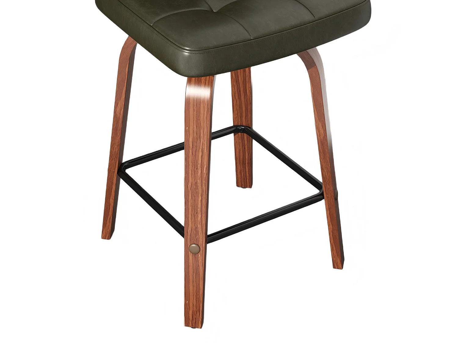 Lot de 2 tabourets de bar pivotants à 360 degrés avec assise rembourrée et repose-pied intégré pour îlots de cuisine, bars à domicile et salles à manger