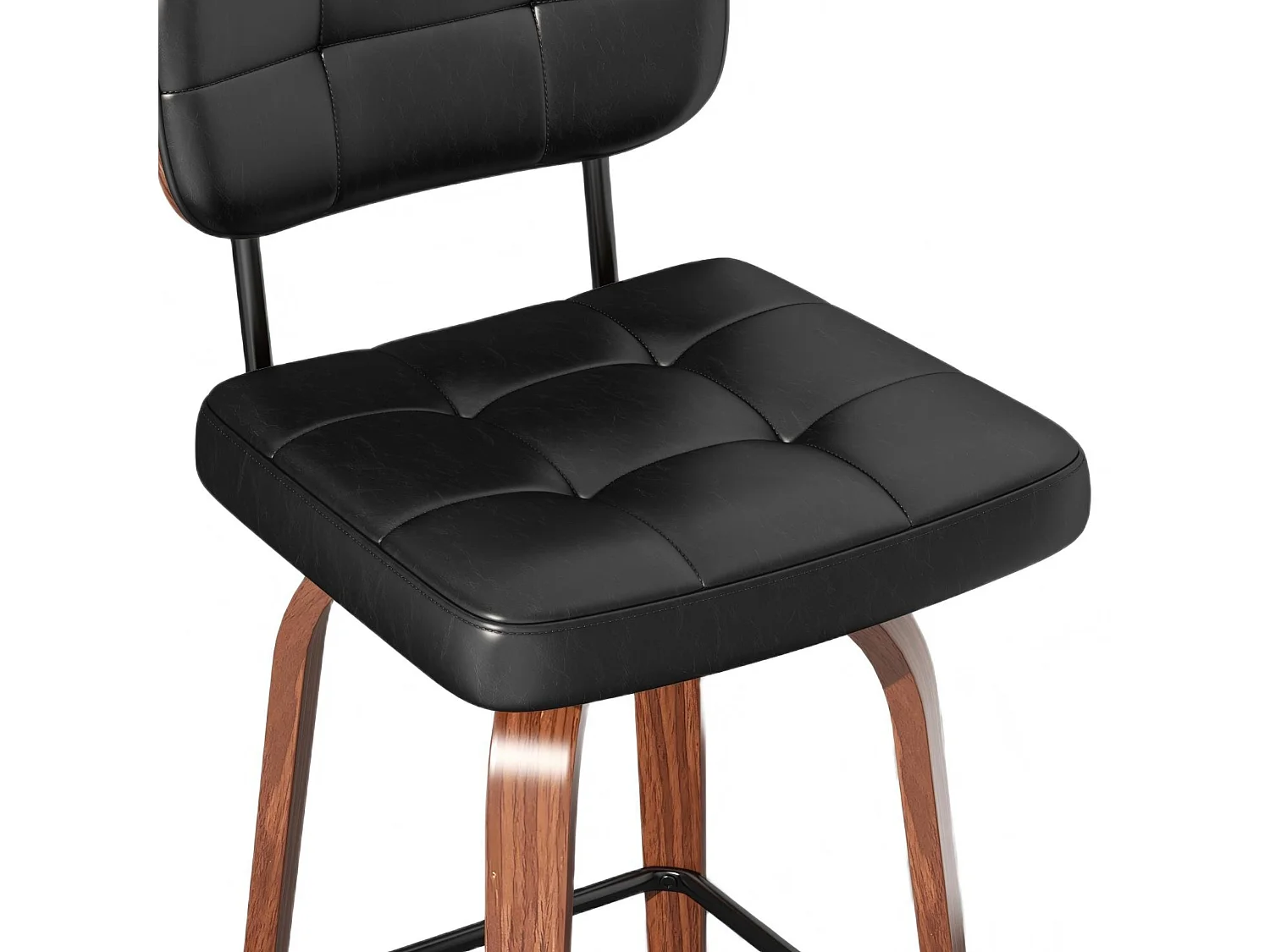 Lot de 2 tabourets de bar pivotants à 360 degrés avec assise rembourrée et repose-pied intégré pour îlots de cuisine, bars à domicile et salles à manger