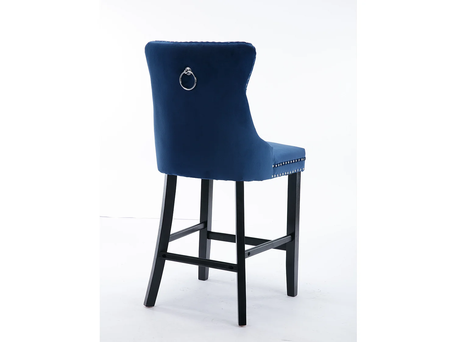 Set van 2 fluwelen barkrukken in wingback stijl met hoge rugleuning en zithoogte van 67 cm