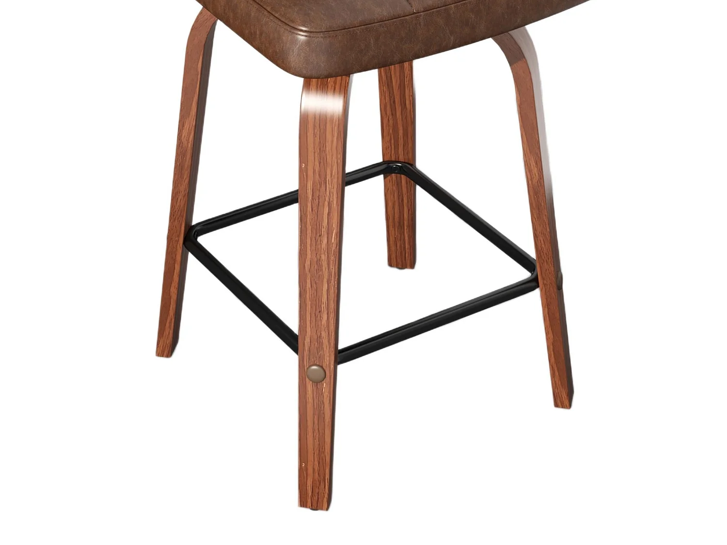 Lot de 2 tabourets de bar pivotants à 360 degrés avec assise rembourrée et repose-pied intégré pour îlots de cuisine, bars à domicile et salles à manger