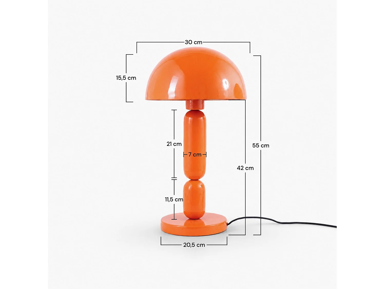Lámpara de madera y metal naranja - Romy