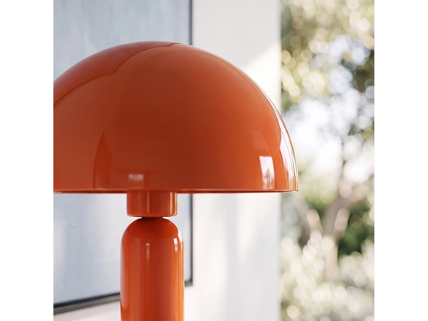 Lámpara de madera y metal naranja - Romy