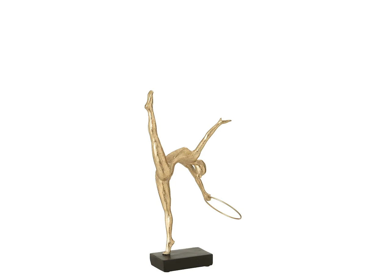 Gymnaste Cerceau sur Socle "Écart" 35cm Doré & Noir