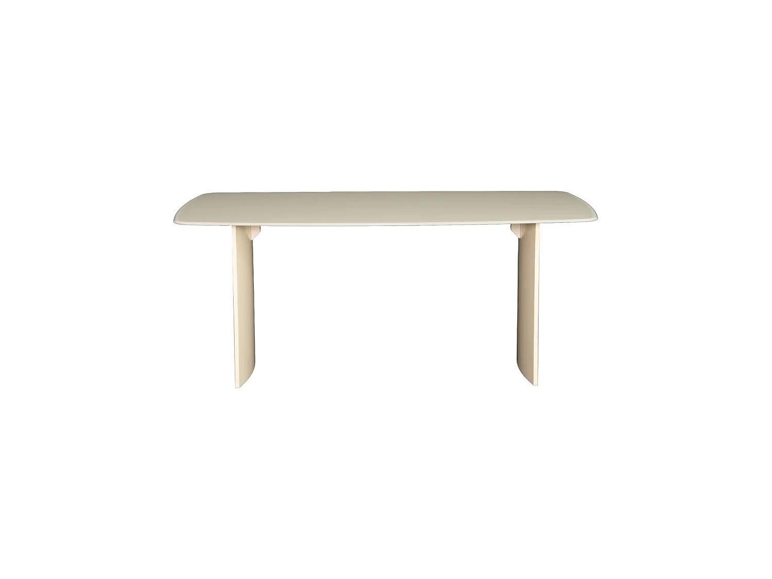 Table à manger plateau verre trempé finition sablée 8 places crème - Lior