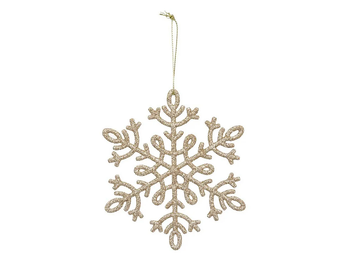 Lot de 8 Sujets de Noël "Flocons" 11cm Or