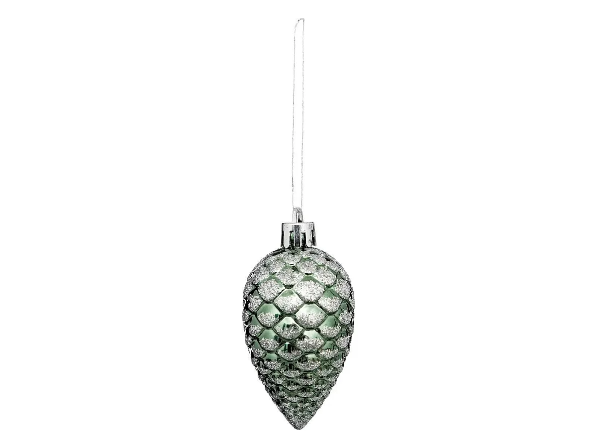 Lot de 4 Sujets de Noël "Pommes de Pin" 7cm Vert