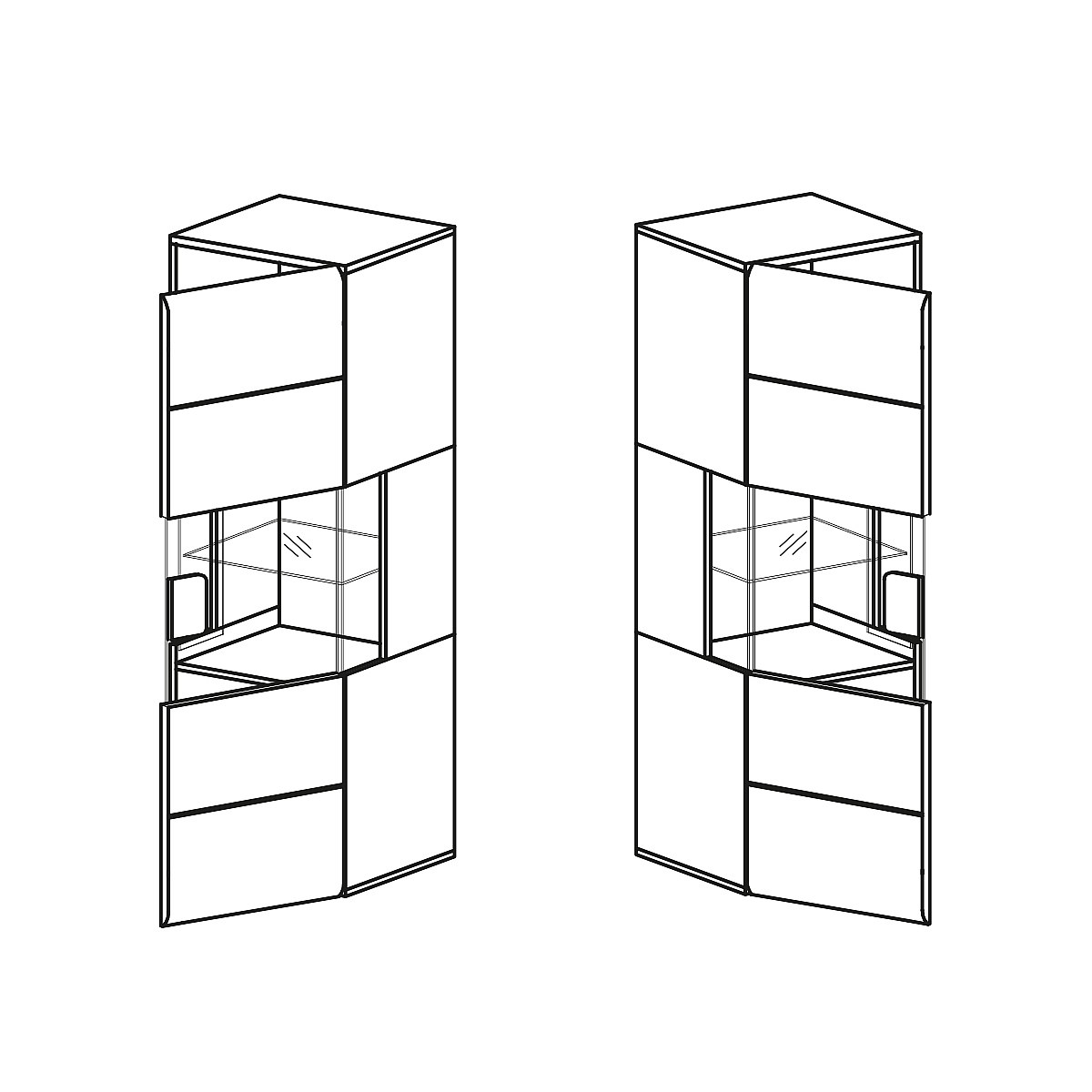 Vitrine murale gamme CEDAR Inox DS (sans porte)  Profondeur 1 (797mm) - DS1-18-I-M2-LV - CODIGEL