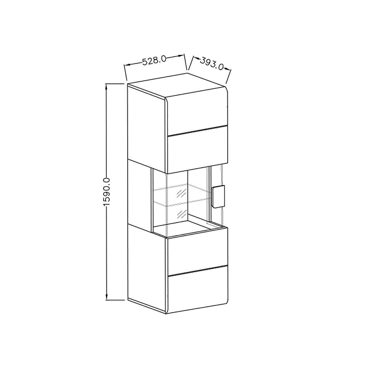 Vitrine murale gamme CEDAR Inox DS (sans porte)  Profondeur 1 (797mm) - DS1-06-I-M2-LC - CODIGEL main image 0