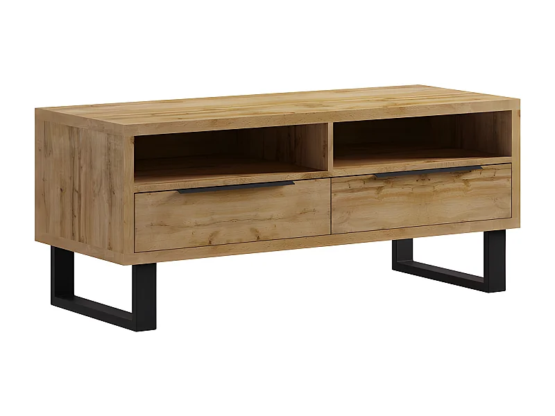 Meuble TV 2 tiroirs 124 cm Eden Bois et Metal