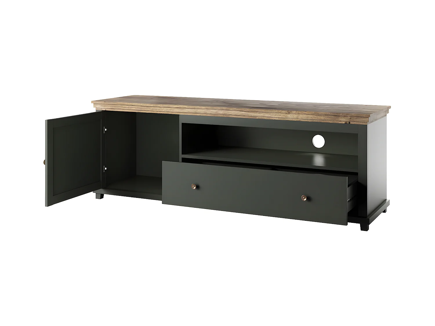 Mobile TV 1 anta 1 cassetto Martin verde e marrone 181cm