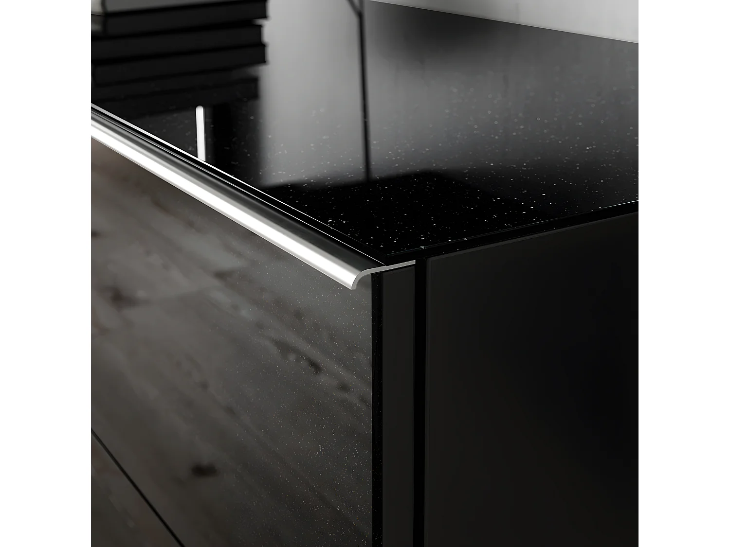 Meuble TV sur pied ou mural 1 porte 120 cm Mathis Noir