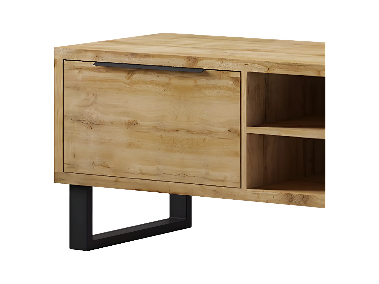 Meuble TV 2 tiroirs 180 cm Eden Bois et Metal