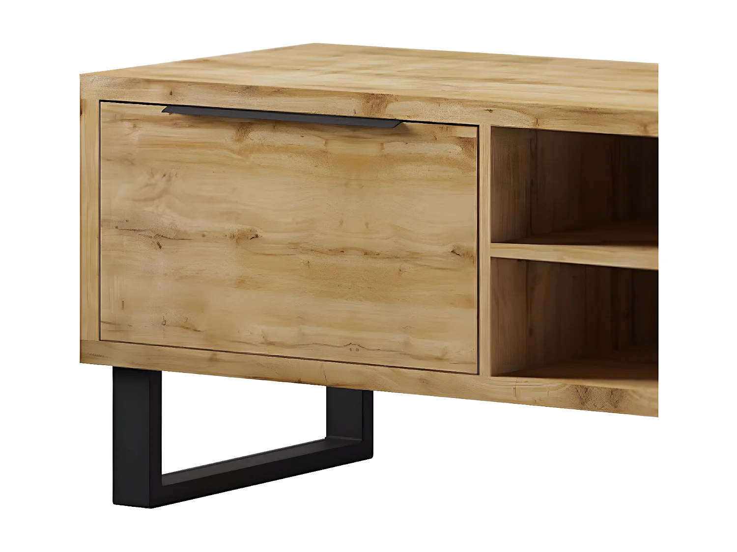 Meuble TV 2 tiroirs 180 cm Eden Bois et Metal