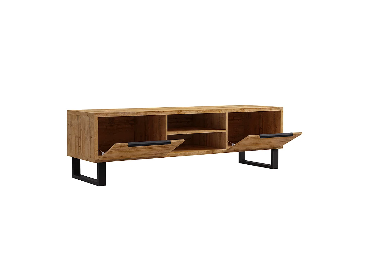 TV-Möbel mit 2 Schubladen 180 cm Eden Holz und Metall