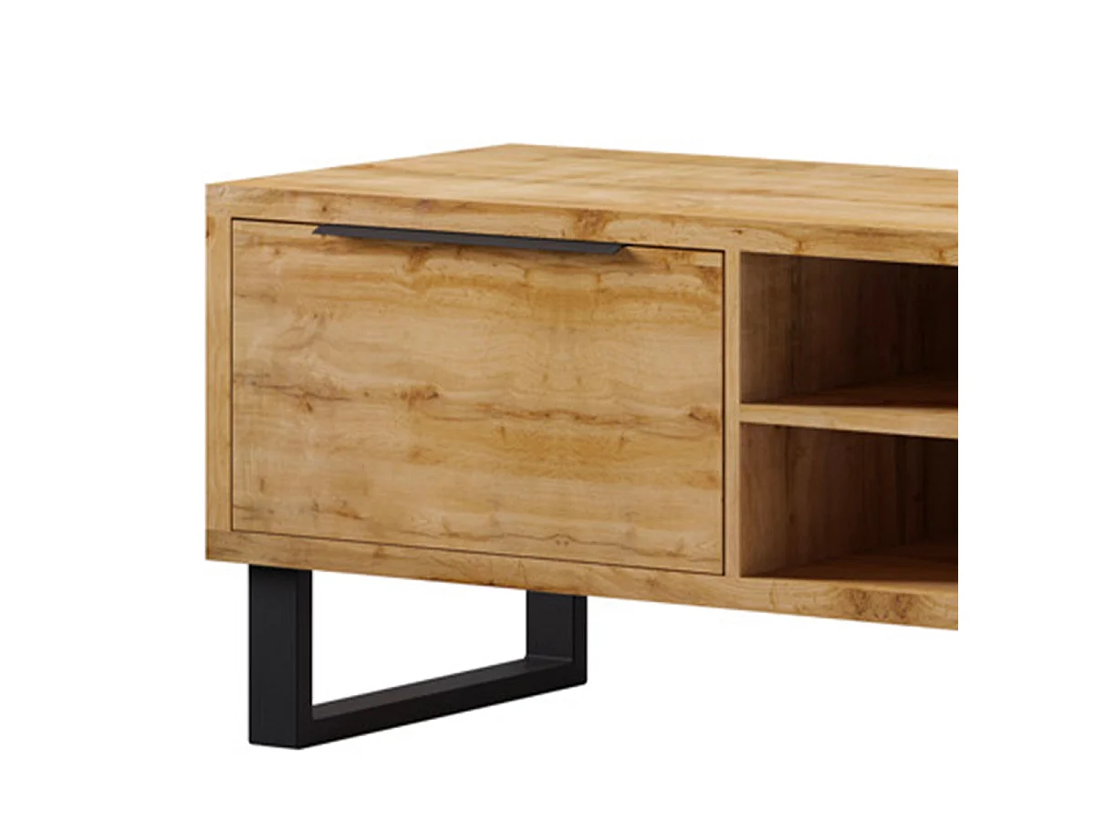 TV-Möbel mit 2 Schubladen 180 cm Eden Holz und Metall