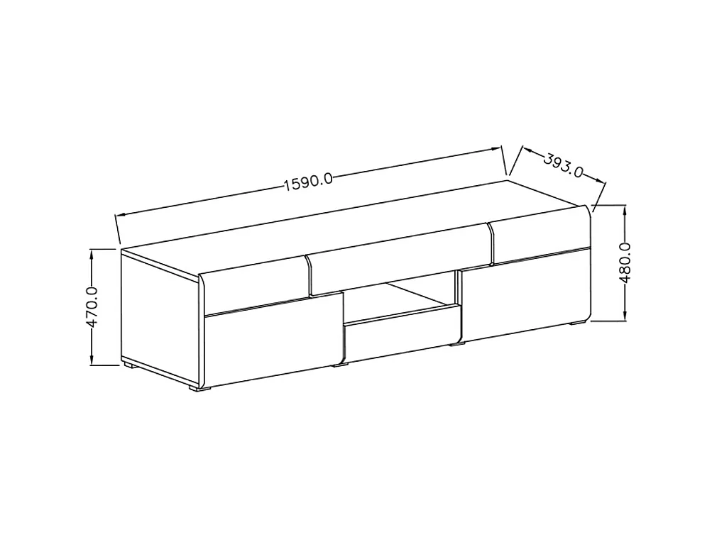 Móvel TV 2 portas 2 gavetas Jules branco e madeira 159cm