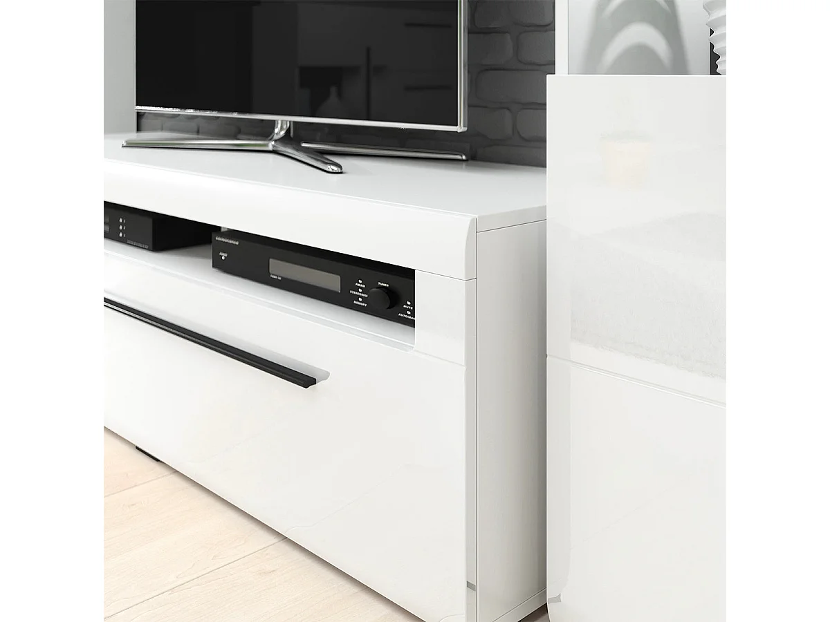TV-Möbel mit 1 Schublade 160 cm Louis Weiß
